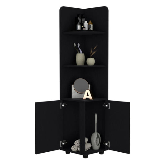 15" Black Wood Freestanding Bathroom Vanity HomeRoots