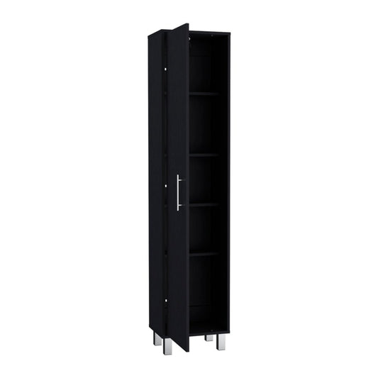 71" Black Wood Pantry Or Storage Cabinet HomeRoots