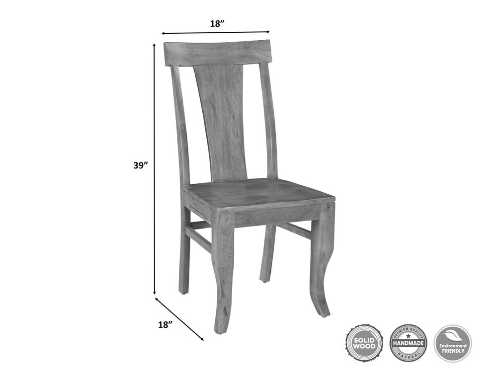 Set of Two Brown Solid Wood Slat Back Dining Side Chairs HomeRoots