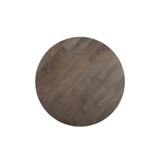 36" Brown Solid Wood Round Cross Legs Coffee Table