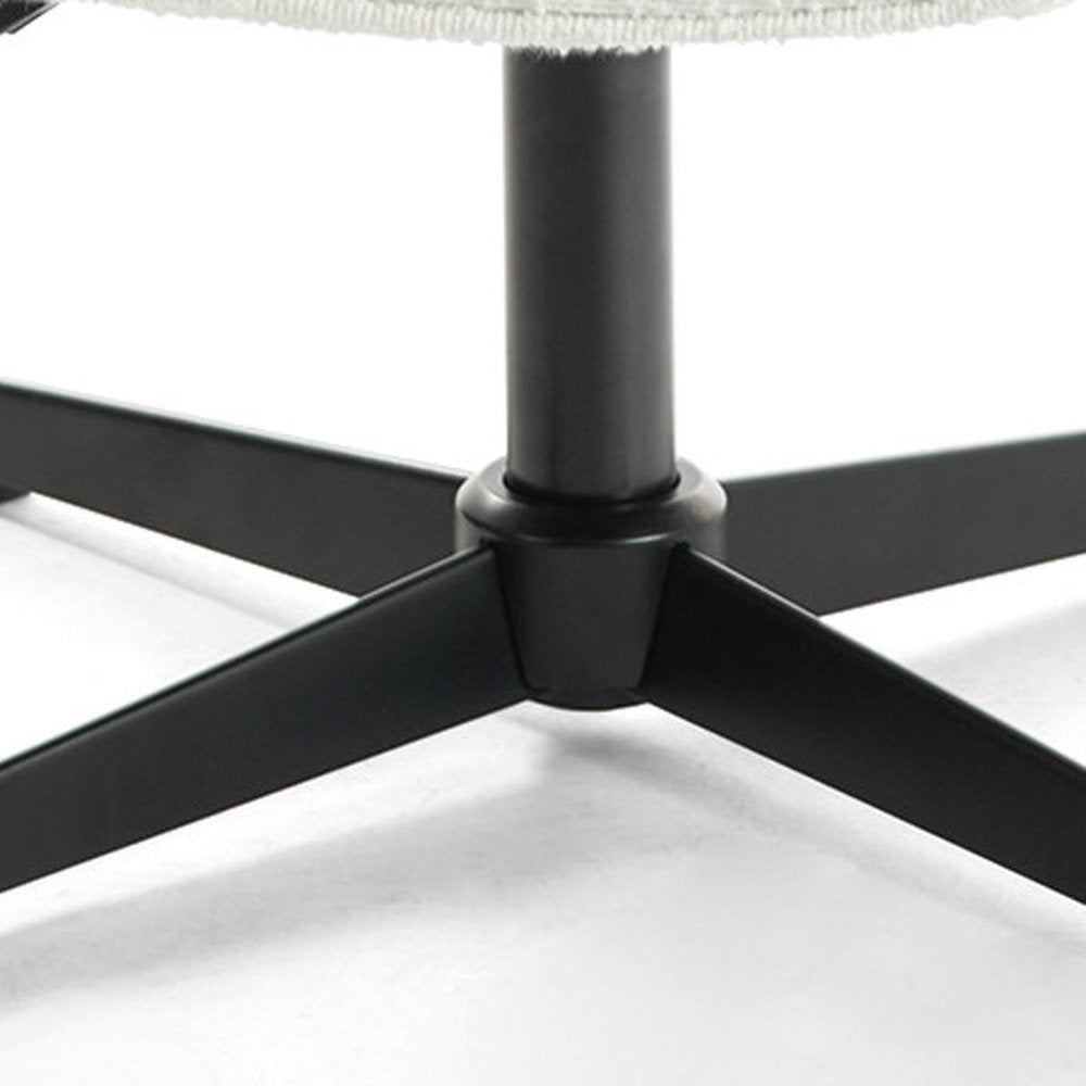 Off White and Black Boucle Adjustable Height Swivel Executive Office Chair HomeRoots