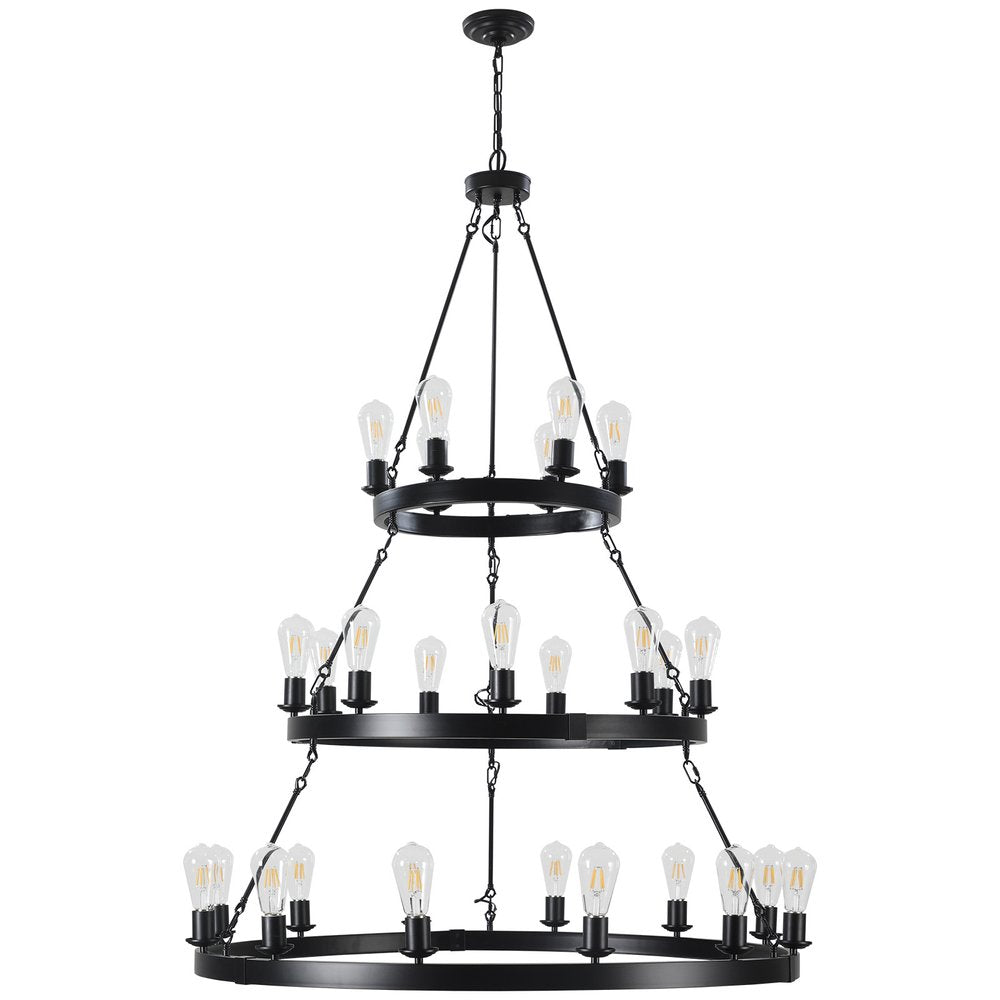 Black Chandelier Metal Ceiling Light HomeRoots