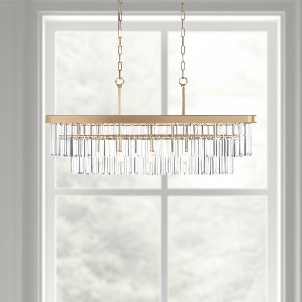 Gold Eleven Light Metal Chandelier With Gold Shades HomeRoots