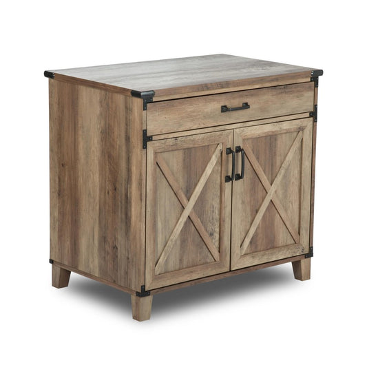 30" Oak Wood Drawer Filing Cabinet HomeRoots