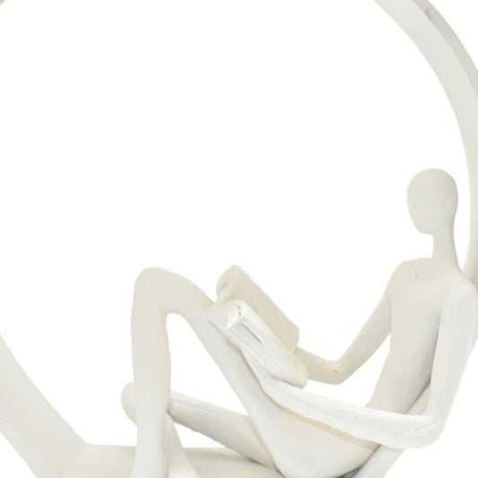7" White Resin Man Tabletop Sculpture HomeRoots