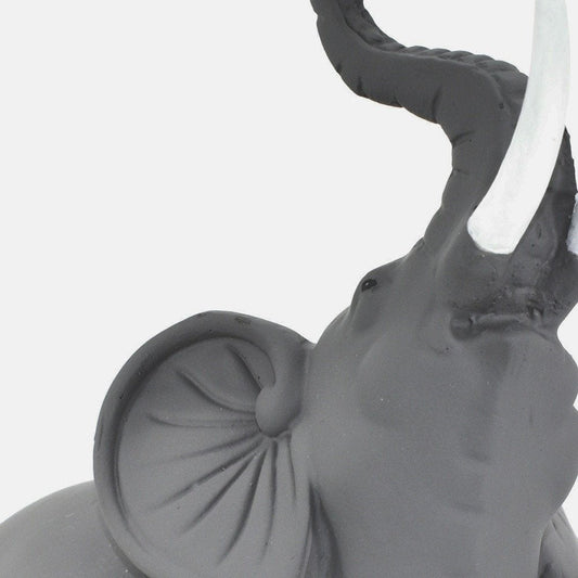7" Stone And White Resin Elephant Tabletop Sculpture HomeRoots