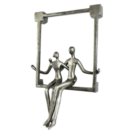 7" Pewter Resin People Tabletop Sculpture HomeRoots