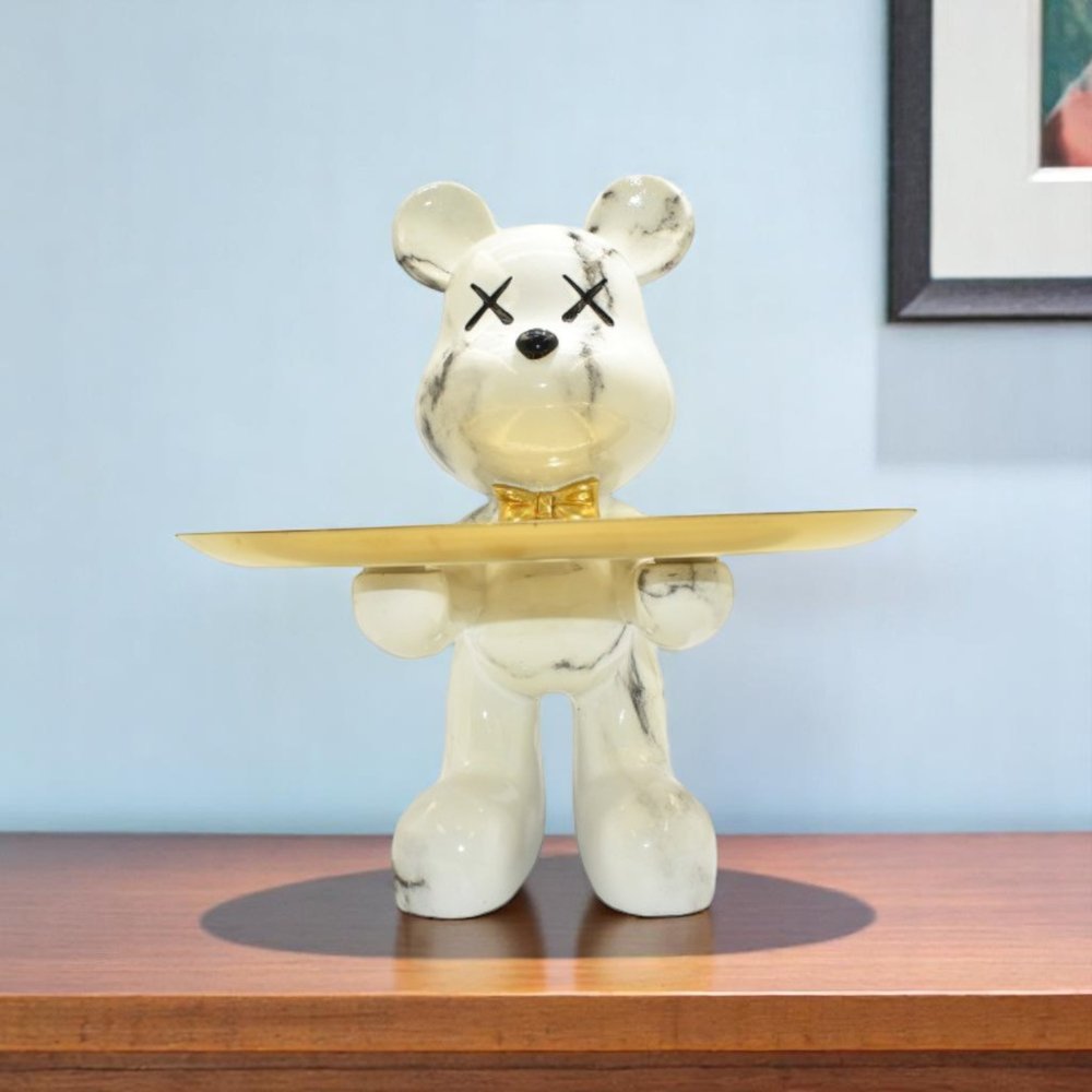 8" Off White And Gold Resin Tabletop Sculpture HomeRoots