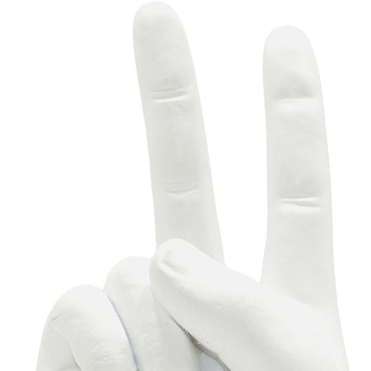 Set of Three White Resin Hand Tabletop Sculpture HomeRoots