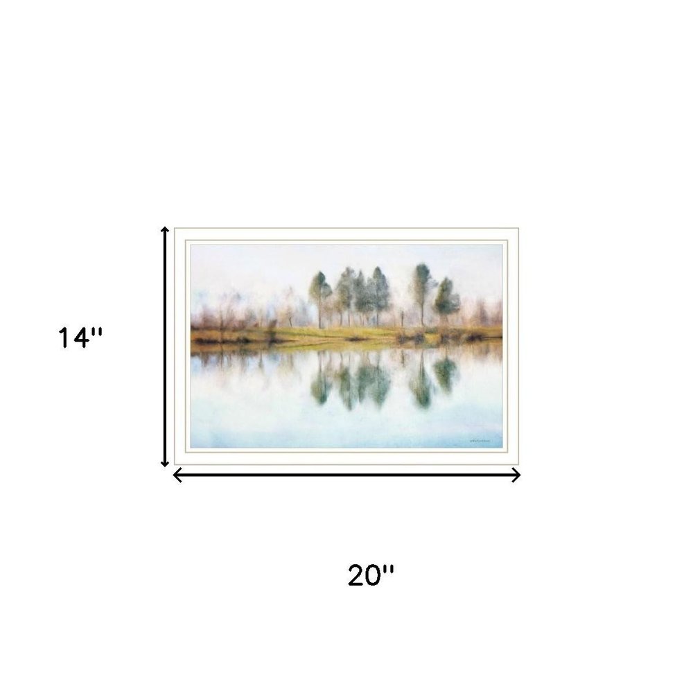 Set Of Two Peaceful Lake Reflection White Framed Wall Art HomeRoots