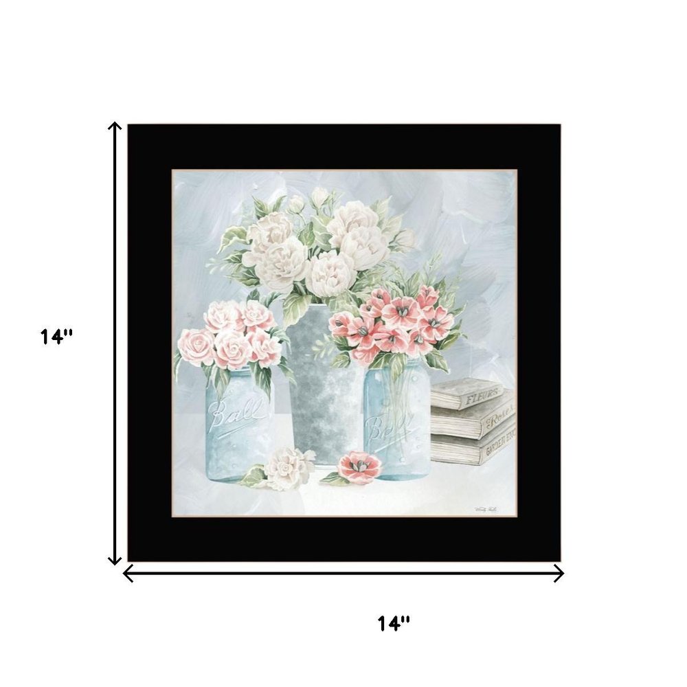 Set Of Two "Peaceful Pastel Peonies" Black Framed Wall Art HomeRoots