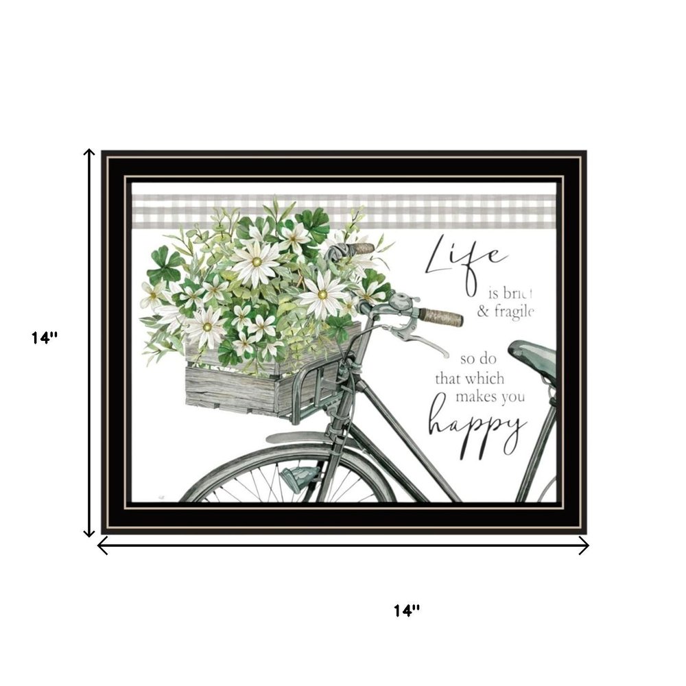 Set Of Two Get on Your Bike and Scatter Your Joy Black Framed Wall Art HomeRoots