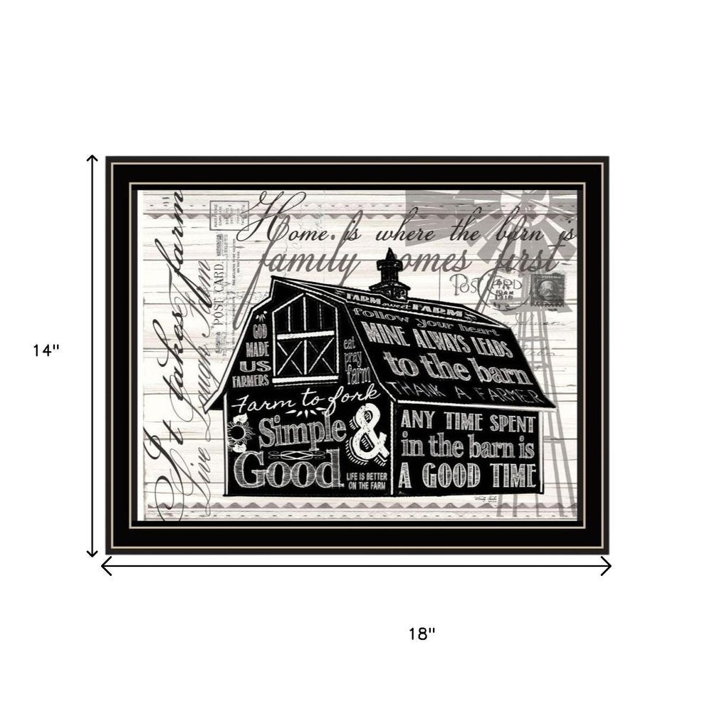 Set Of Two "Try Reading this House and Barn!" Black Framed Wall Art HomeRoots