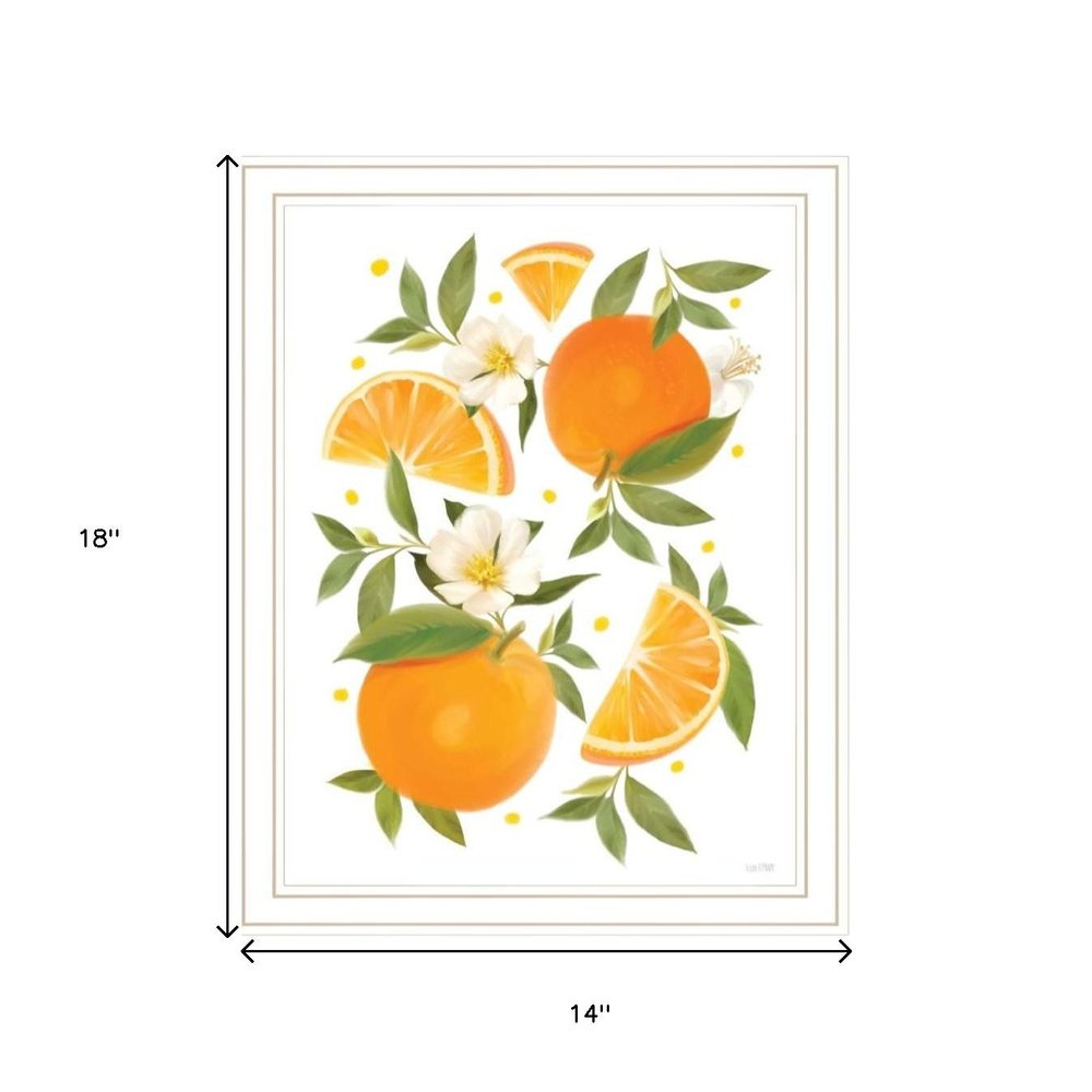 Set Of Two "Sunshine on My Mind- Oranges" White Framed Wall Art HomeRoots
