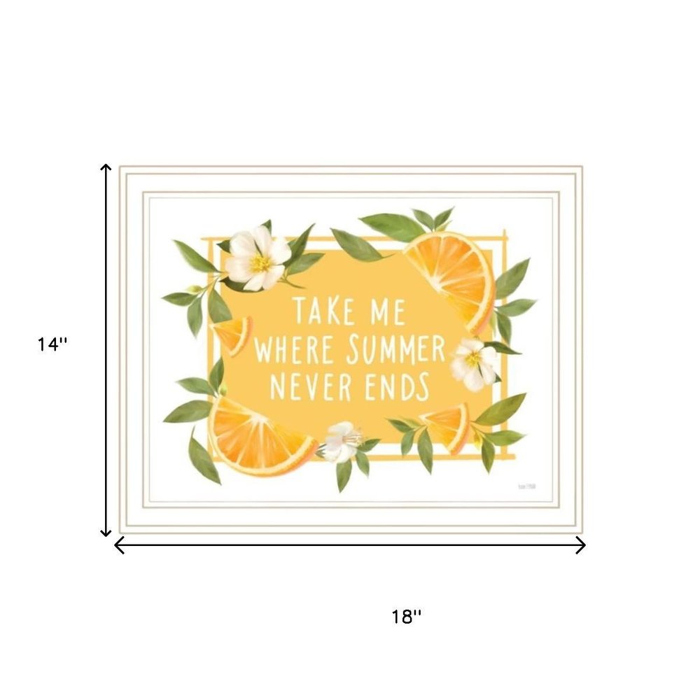 Set Of Two Take Me Where Summer Never Ends White Framed Wall Art HomeRoots