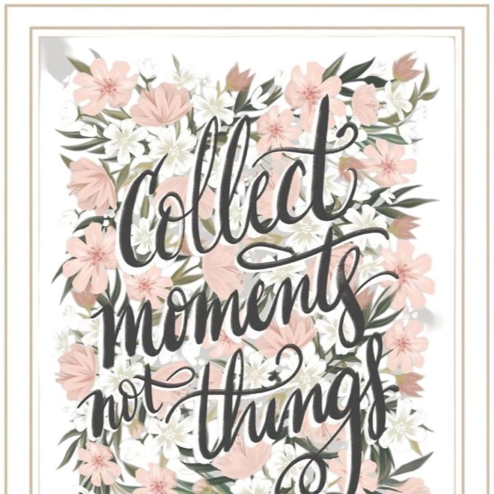 Set Of Two "Collect Moments Not Things" White Framed Wall Art HomeRoots