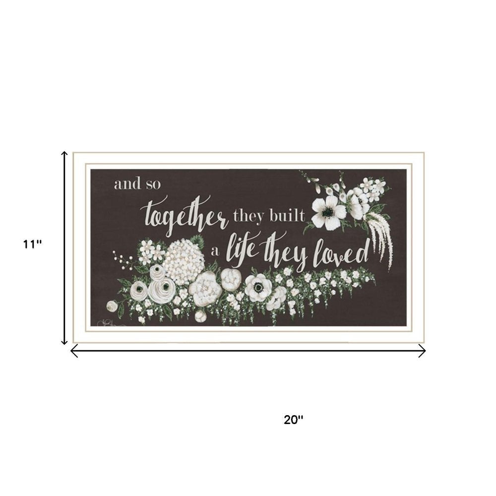 Set Of Two "Together They Built Love" White Framed Wall Art HomeRoots