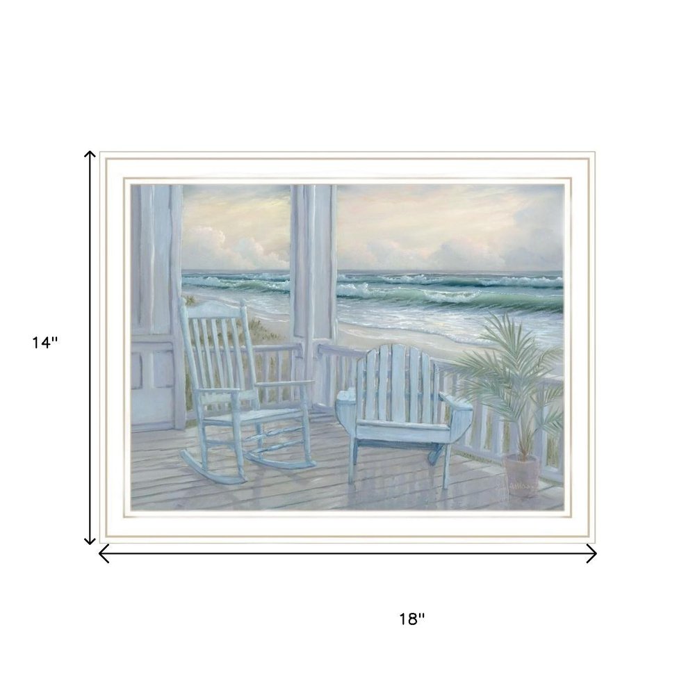 Set Of Two Coastal Porch Relaxing White Framed Wall Art HomeRoots