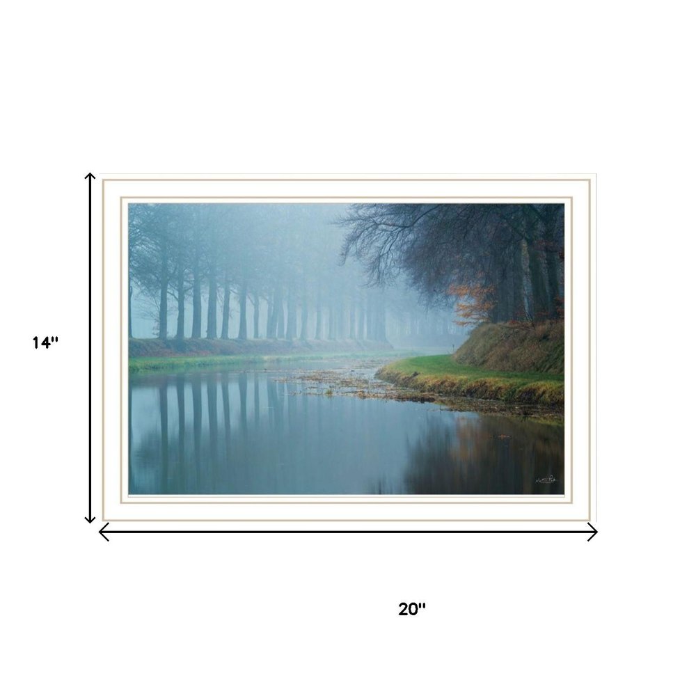 Set Of Two Misty Rivers White Framed Wall Art