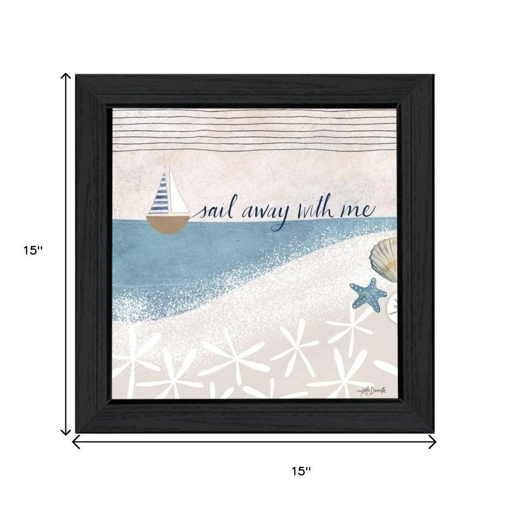 Set Of Two Sail Away With ME Black Framed Wall Art