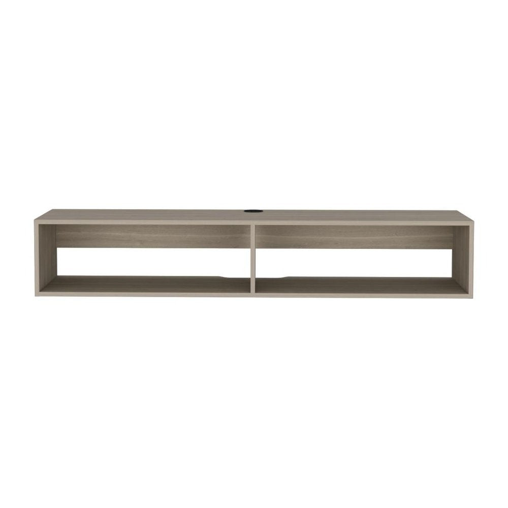 59" Beige Floating Mount TV Stand HomeRoots