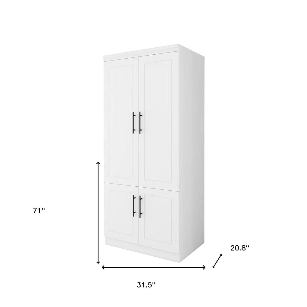 71" White Four Door Combo Dresser HomeRoots