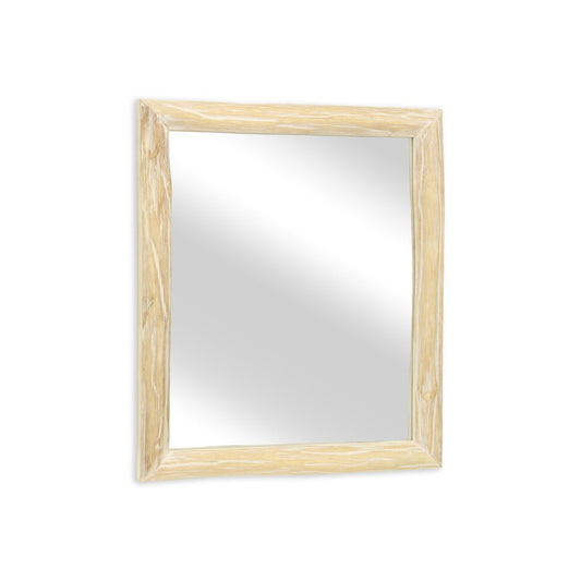 20" Natural Solid Wood Accent Mirror HomeRoots