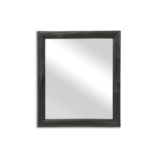 20" Black Solid Wood Accent Mirror HomeRoots