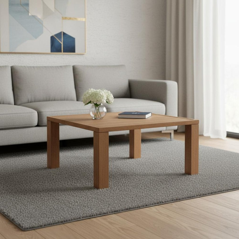 32" Natural Aluminum Square Coffee Table HomeRoots