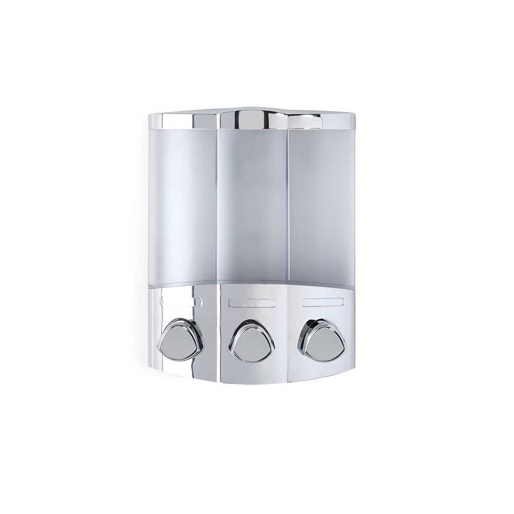 Gray Heavy Duty Plastic Three Chamber Wall Mount Soap Dispenser HomeRoots