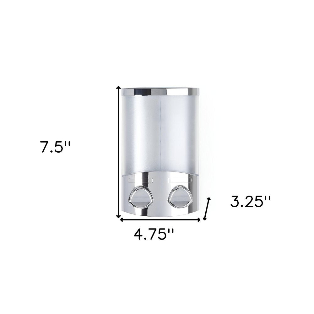 Silver Heavy Duty Plastic Two Chamber Wall Mount Soap Dispenser HomeRoots