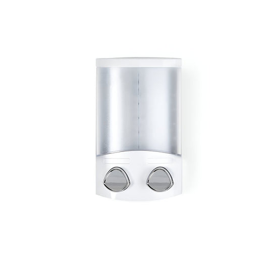 White Heavy Duty Plastic Two Chamber Wall Mount Soap Dispenser HomeRoots