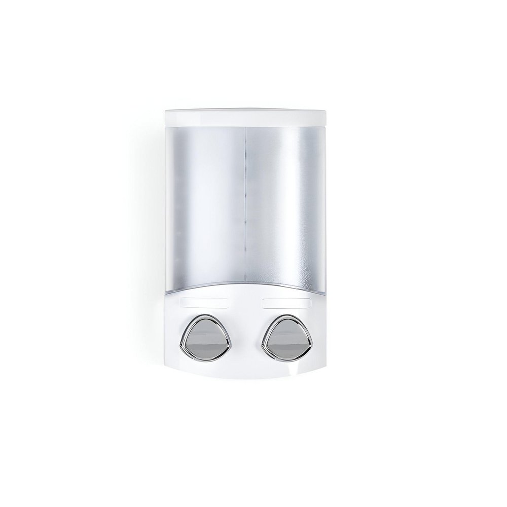 White Heavy Duty Plastic Two Chamber Wall Mount Soap Dispenser HomeRoots
