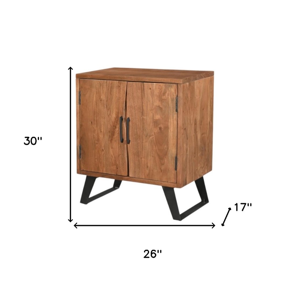 30" Brown Solid Wood Square Live Edge Nightstand HomeRoots