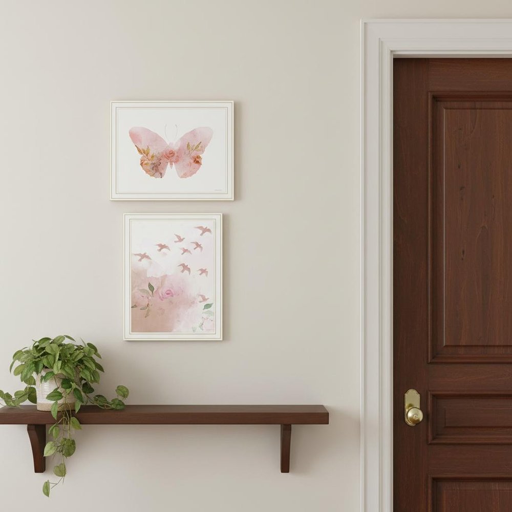 Set Of Two Meadow Floral Botanical White Framed Wall Art HomeRoots