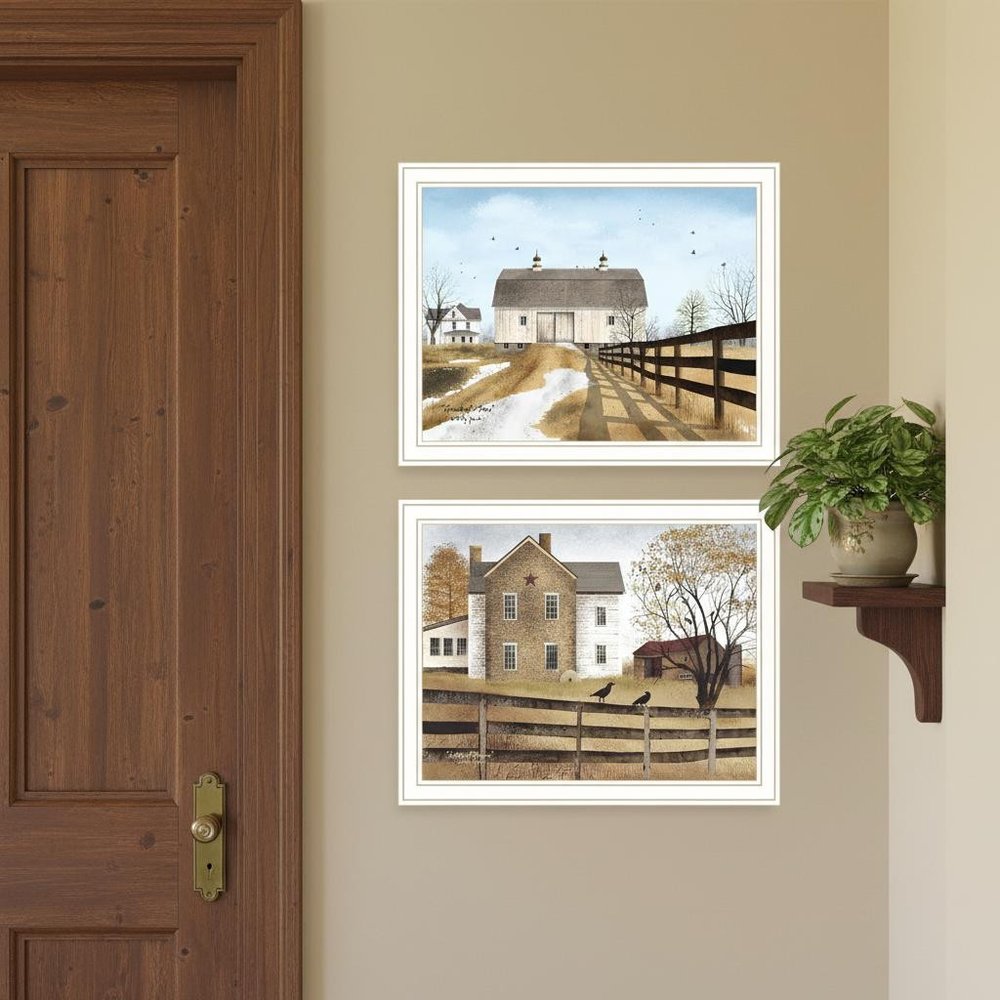 Set Of Two Grandpa's Barn White Framed Wall Art HomeRoots