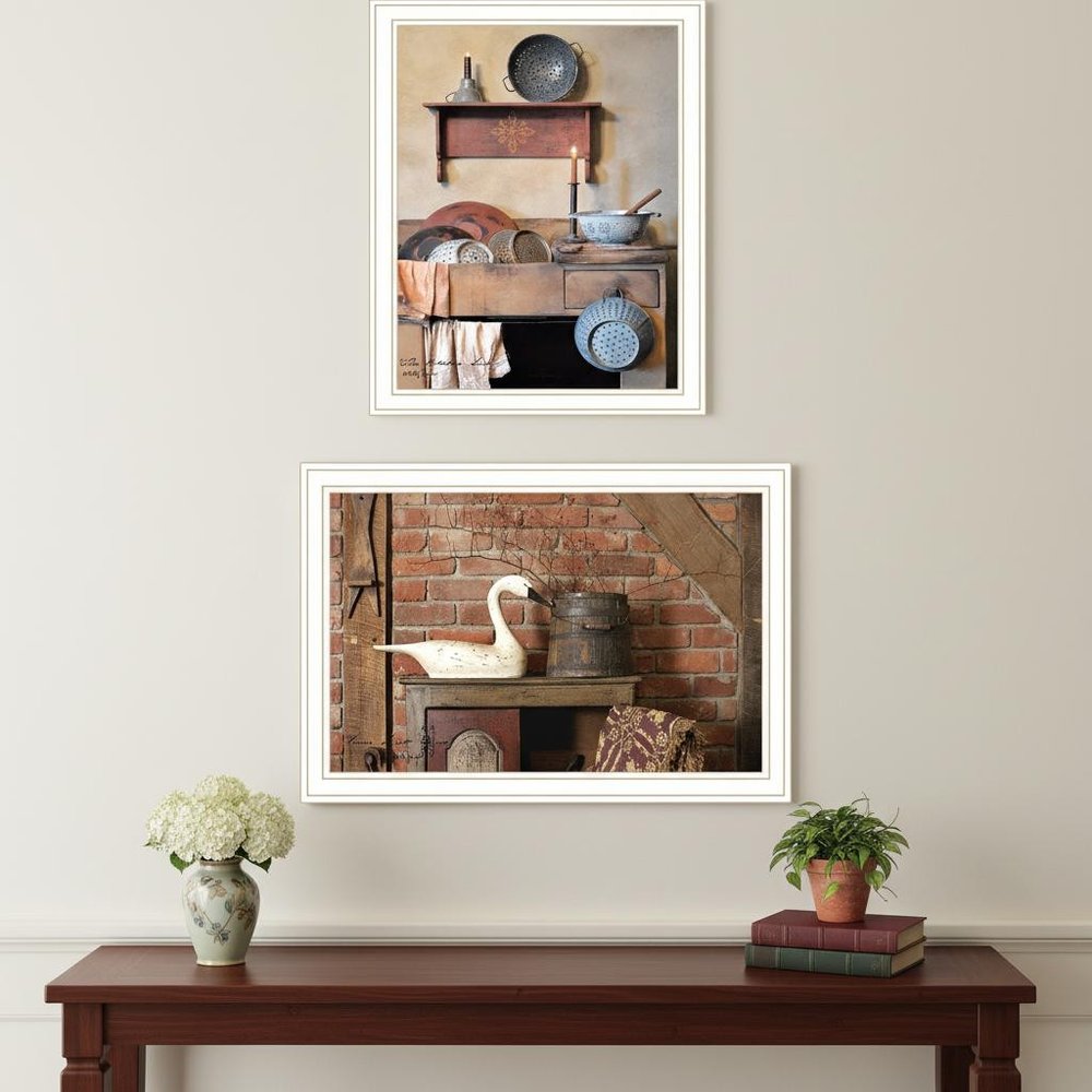 Set Of Two Home Sweet Home White Framed Wall Art HomeRoots