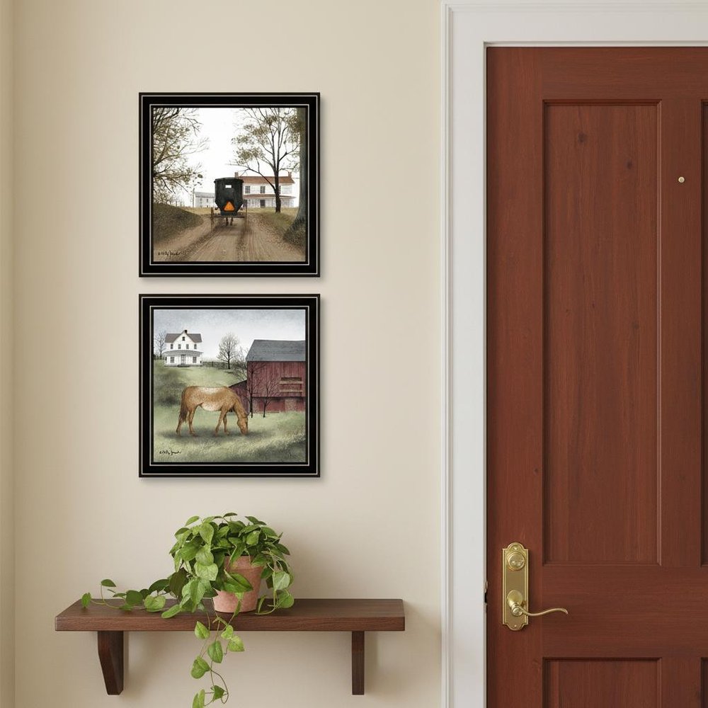 Set Of Two The Old Mare And Heading' Home Black Framed Wall Art HomeRoots