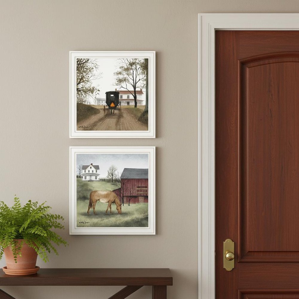 Set Of Two The Old Mare And Heading' Home White Framed Wall Art HomeRoots