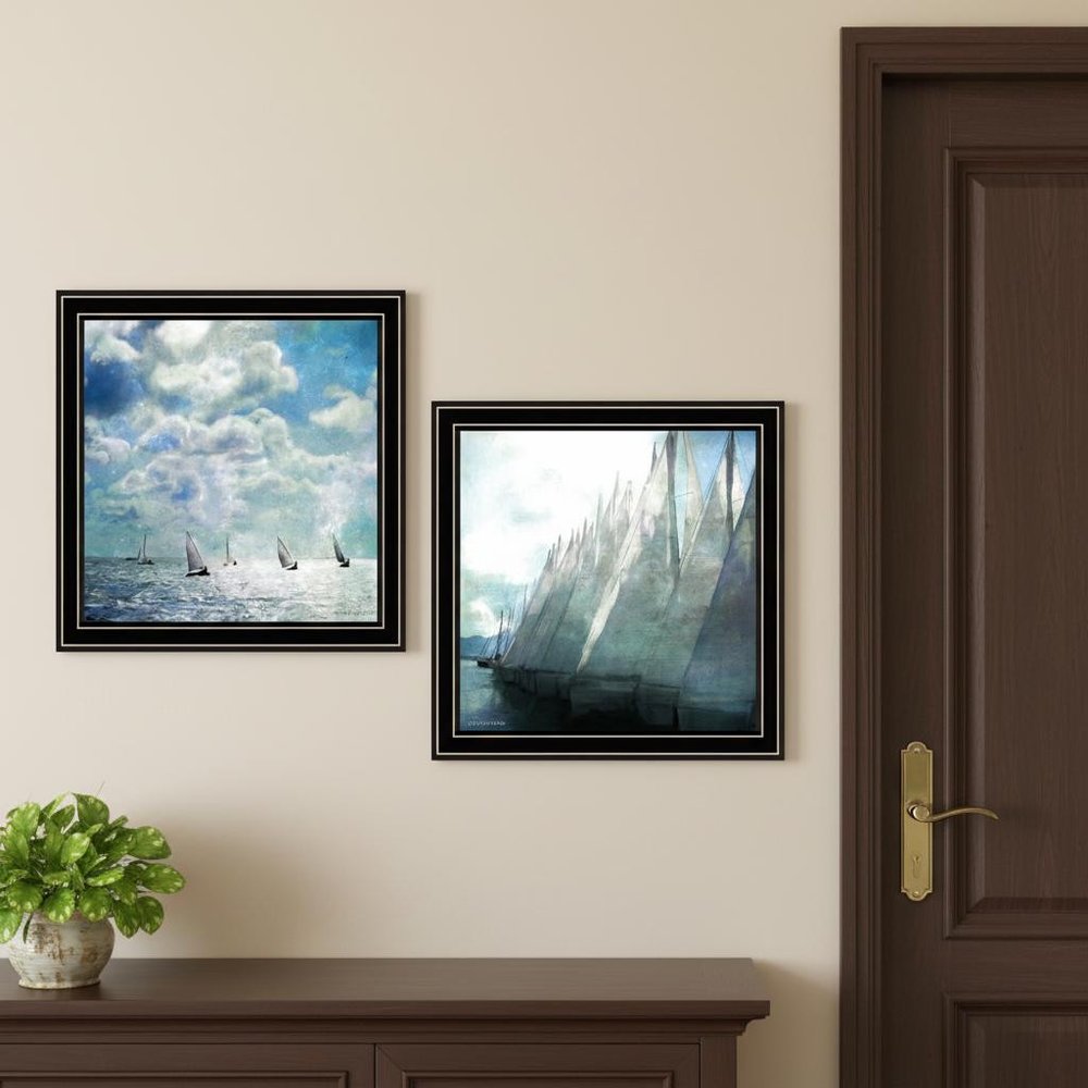 Set Of Two Sail Away Black Framed Wall Art HomeRoots