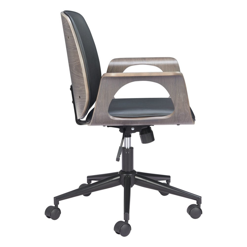 White Adjustable Height Rolling Office Chair HomeRoots