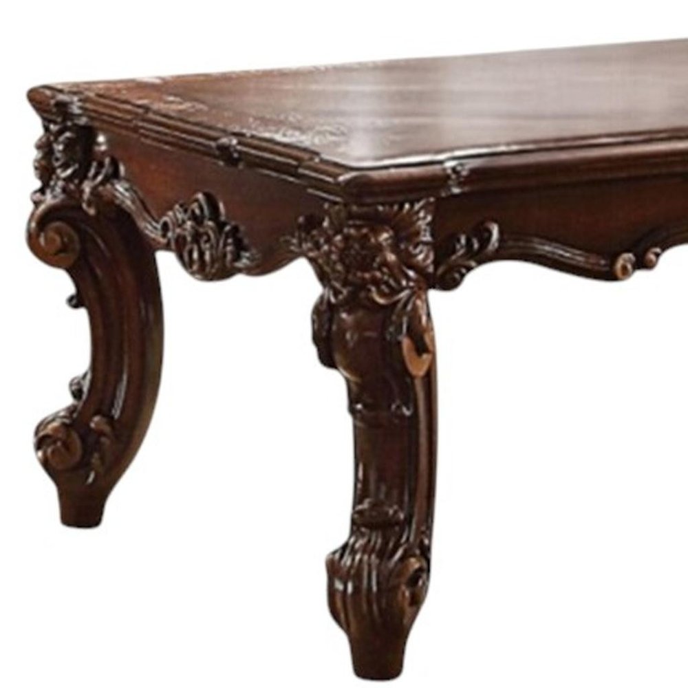 53" Dark Brown Wood Coffee Table HomeRoots