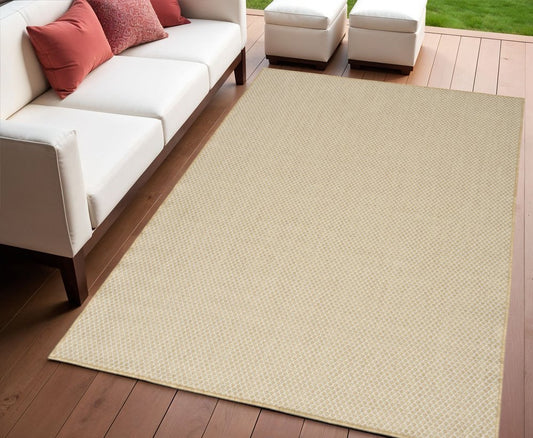 4' X 6' Navy Blue Geometric Indoor Outdoor Area Rug