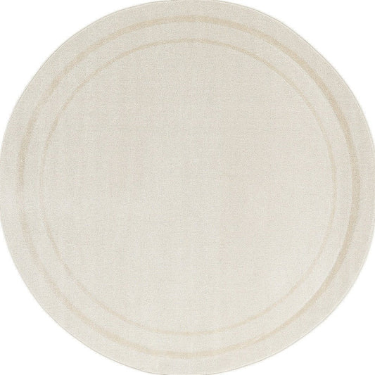 8' Ivory And Gold Round Indoor Outdoor Area Rug