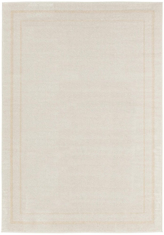 5' X 7' Ivory And Gold Indoor Outdoor Area Rug