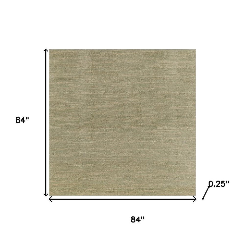 7' Green And Gold Square Abstract Indoor Outdoor Area Rug HomeRoots