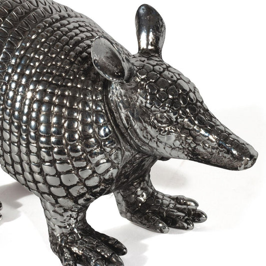 18" Silver Resin Armadillo Figurine HomeRoots