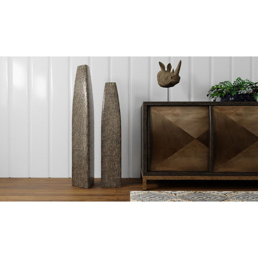 40" Gold Tapered Ceramic Floor Vase HomeRoots