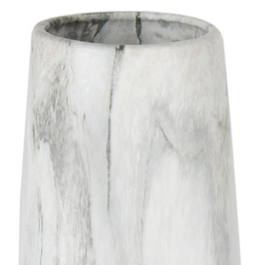 40" White Faux Marble Tapered Ceramic Floor Vase HomeRoots