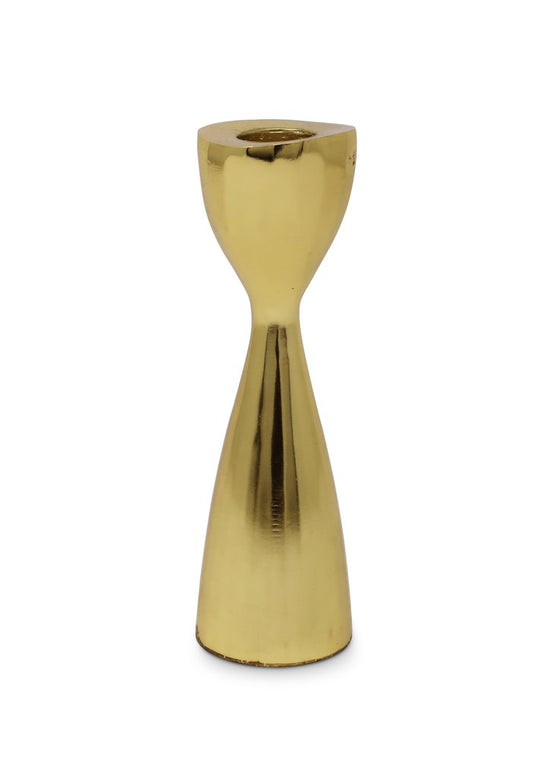 6" Gold Stainless Steel Tabletop Taper Candlestick HomeRoots